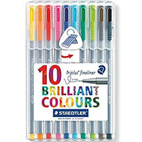 staedtler 334 triplus fineline pen assorted pack 10