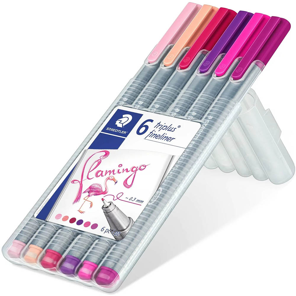 Image for STAEDTLER 334 TRIPLUS FINELINE PEN FLAMINGO COLOURS PACK 6 from Memo Office and Art