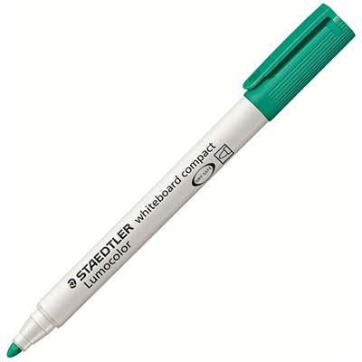 Image for STAEDTLER 341 LUMOCOLOR COMPACT WHITEBOARD MARKER BULLET GREEN BOX 10 from York Stationers