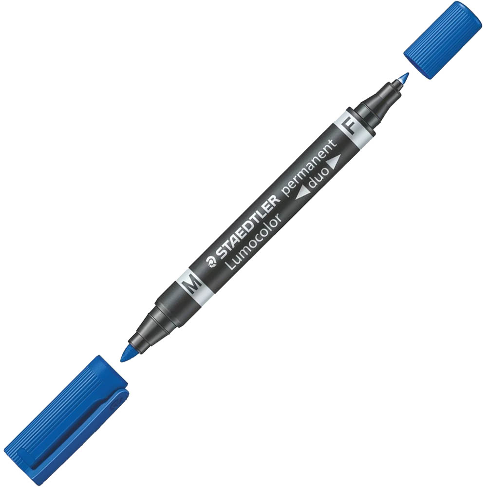 Image for STAEDTLER 348 LUMOCOLOR DUO PERMANENT MARKER BULLET 0.6MM/1.5MM BLUE from Memo Office and Art