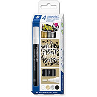 staedtler 349 lumocolor paint marker bullet 2.4mm metallic assorted pack 4