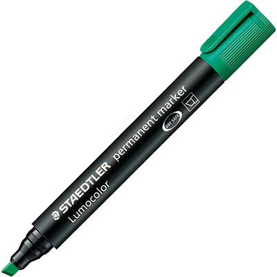 Image for STAEDTLER 350 LUMOCOLOR PERMANENT MARKER CHISEL 5.0MM GREEN from Memo Office and Art