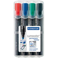 staedtler 350 lumocolor permanent marker chisel 5.0mm assorted wallet 4