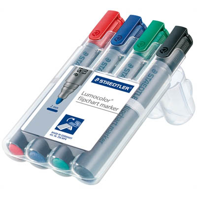 Image for STAEDTLER 356 LUMOCOLOR FLIPCHART MARKER 2.0MM ASSORTED WALLET 4 from That Office Place PICTON