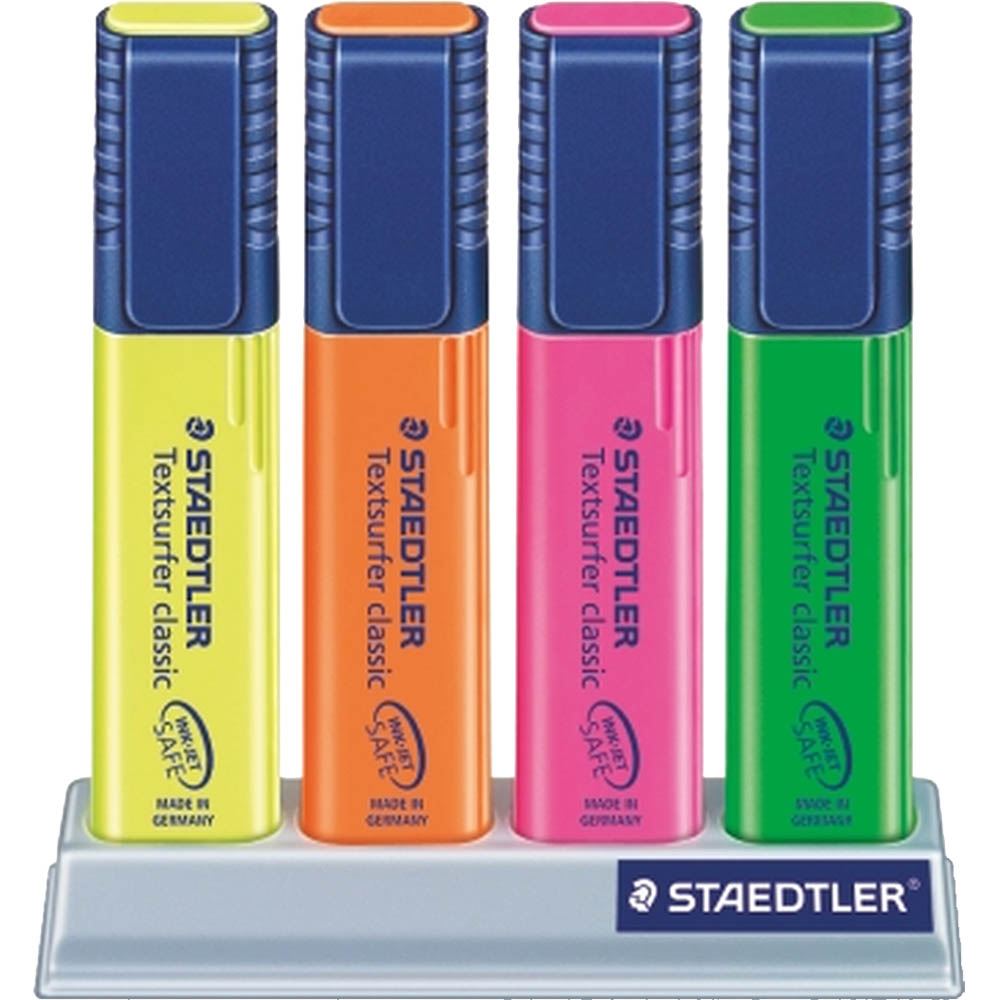 Image for STAEDTLER 364 TEXTSURFER CLASSIC HIGHLIGHTER CHISEL ASSORTED PACK 4 from Office Heaven