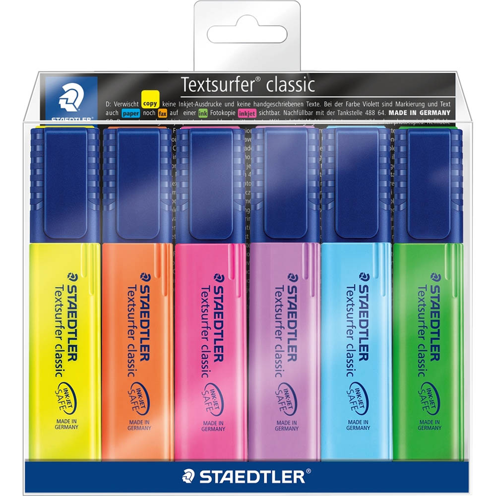Image for STAEDTLER 364 TEXTSURFER CLASSIC HIGHLIGHTER CHISEL PACK 6 from Mitronics Corporation