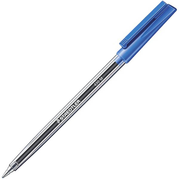 Image for STAEDTLER 430 STICK BALLPOINT PEN MEDIUM BLUE CUP 50 from BusinessWorld Computer & Stationery Warehouse