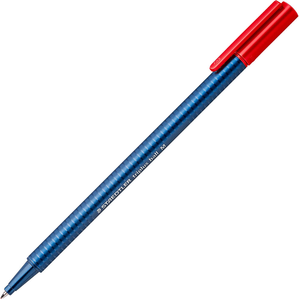 Image for STAEDTLER 437 TRIPLUS BALLPOINT PEN MEDIUM RED BOX 10 from Clipboard Stationers & Art Supplies