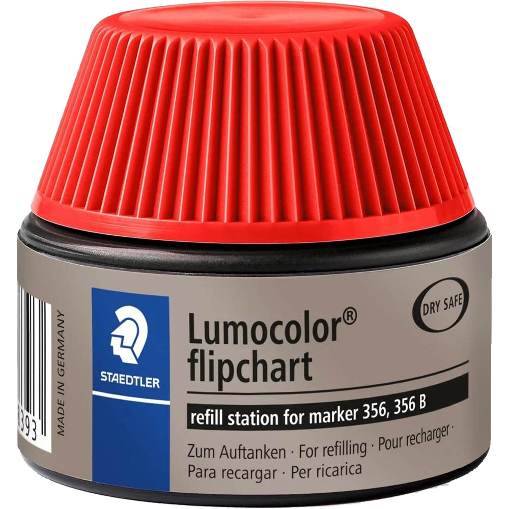 Image for STAEDTLER 488-56 LUMOCOLOR FIPCHART MARKER REFILL STATION 30ML RED from That Office Place PICTON