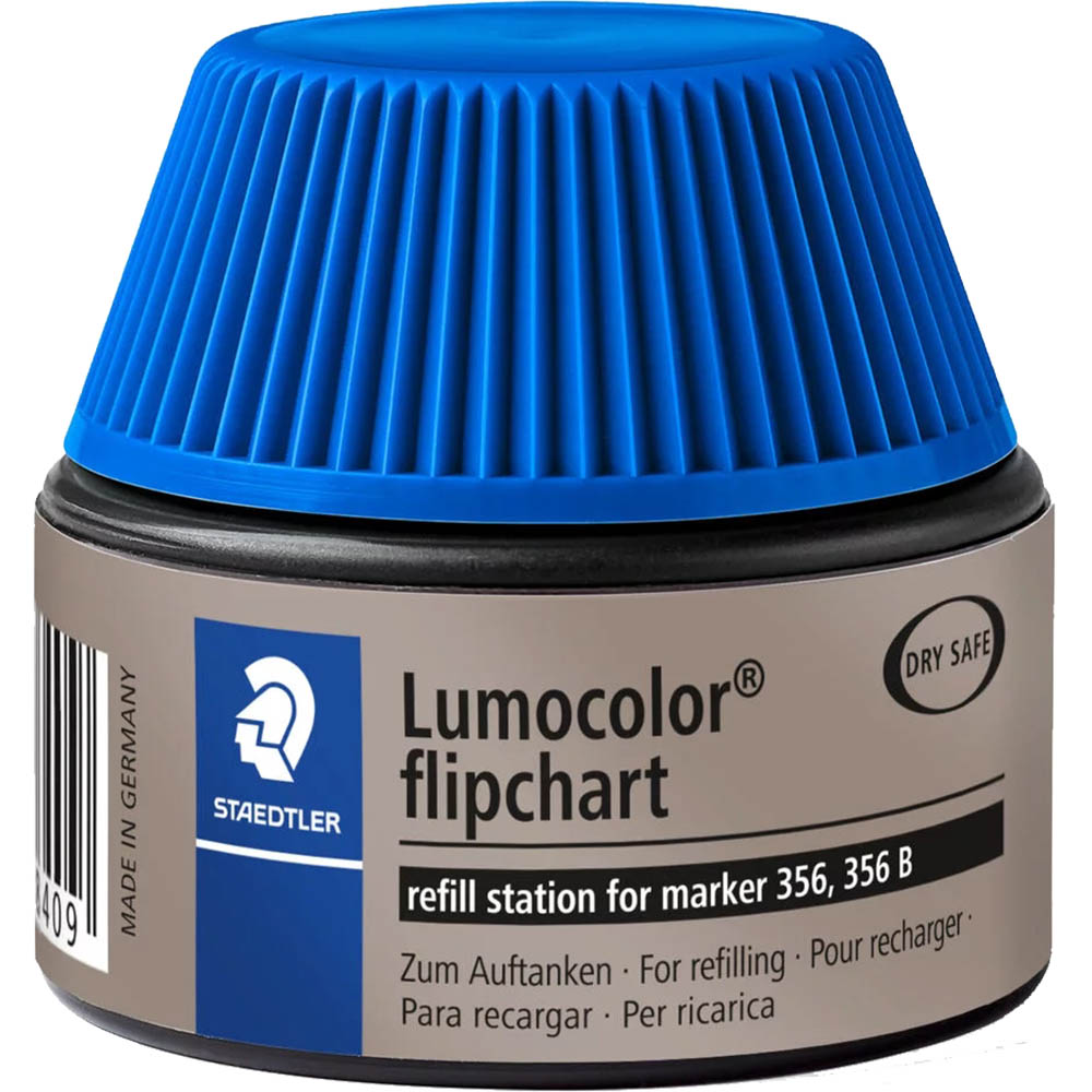 Image for STAEDTLER 488-56 LUMOCOLOR FIPCHART MARKER REFILL STATION 30ML BLUE from Clipboard Stationers & Art Supplies