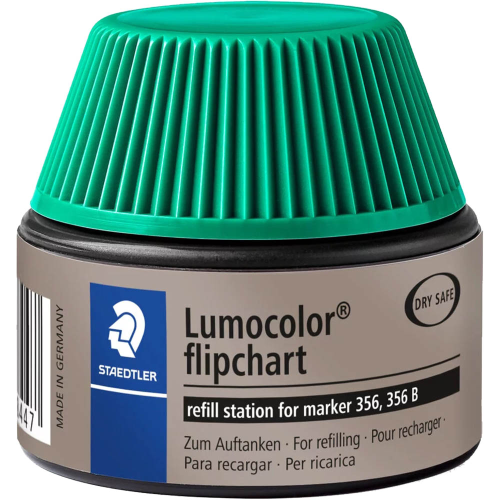 Image for STAEDTLER 488-56 LUMOCOLOR FIPCHART MARKER REFILL STATION 30ML GREEN from Office Play