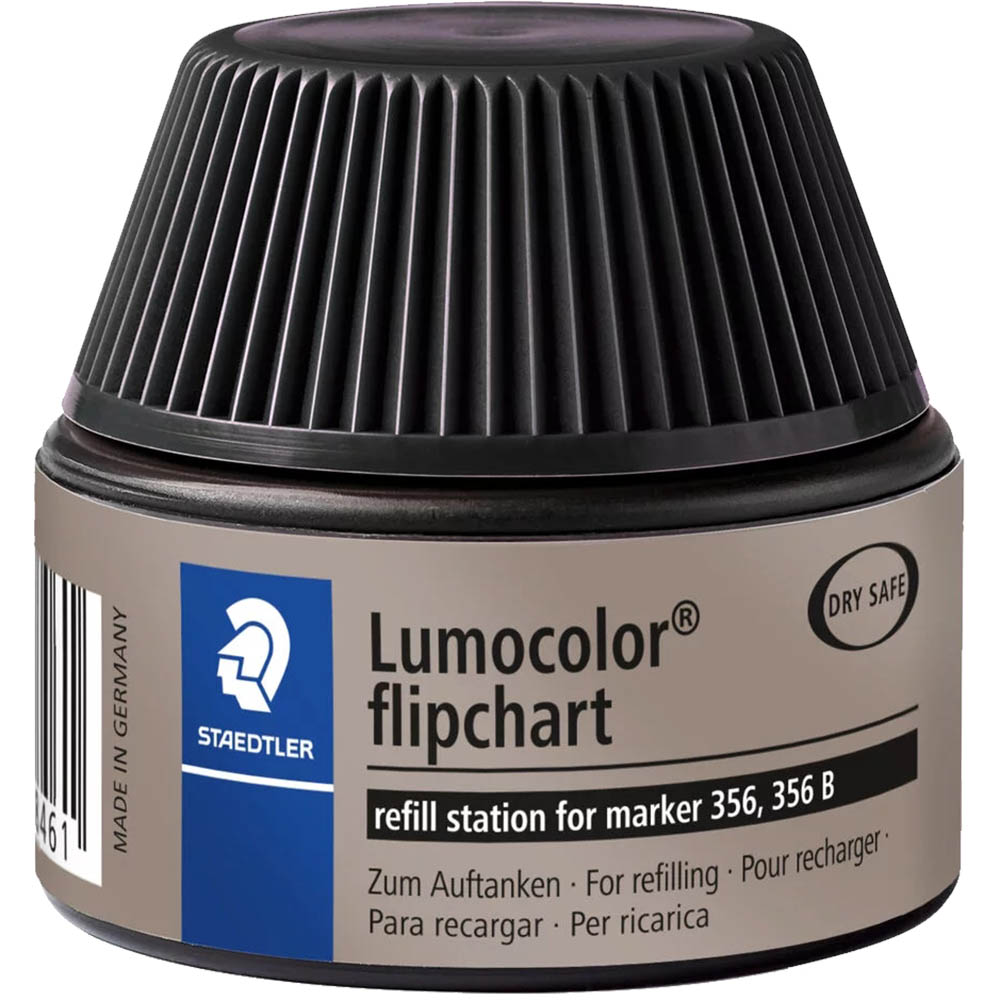 Image for STAEDTLER 488-56 LUMOCOLOR FIPCHART MARKER REFILL STATION 30ML BLACK from Clipboard Stationers & Art Supplies