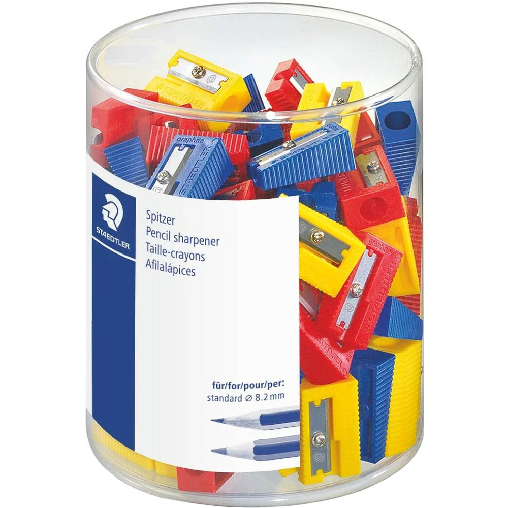 Image for STAEDTLER 510 PENCIL SHARPENER 1-HOLE PLASTIC ASSORTED PACK 100 from Clipboard Stationers & Art Supplies