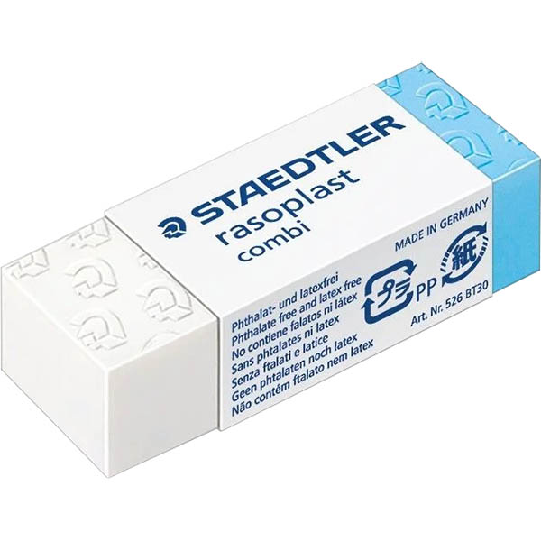 Image for STAEDTLER 526 RASOPLAST COMBI PENCIL ERASER MEDIUM from That Office Place PICTON