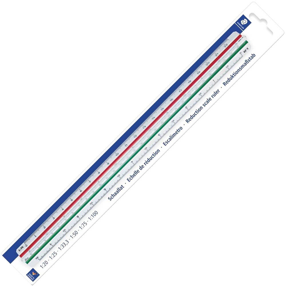 Image for STAEDTLER 561-98-2BK MARS TRIANGULAR SCALE RULER 300MM WHITE from Mercury Business Supplies