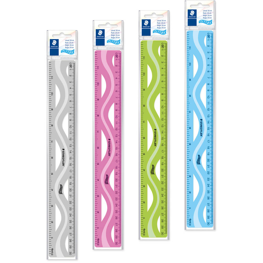 Image for STAEDTLER FLEXIBLE PLASTIC RULER 300MM ASSORTED from That Office Place PICTON