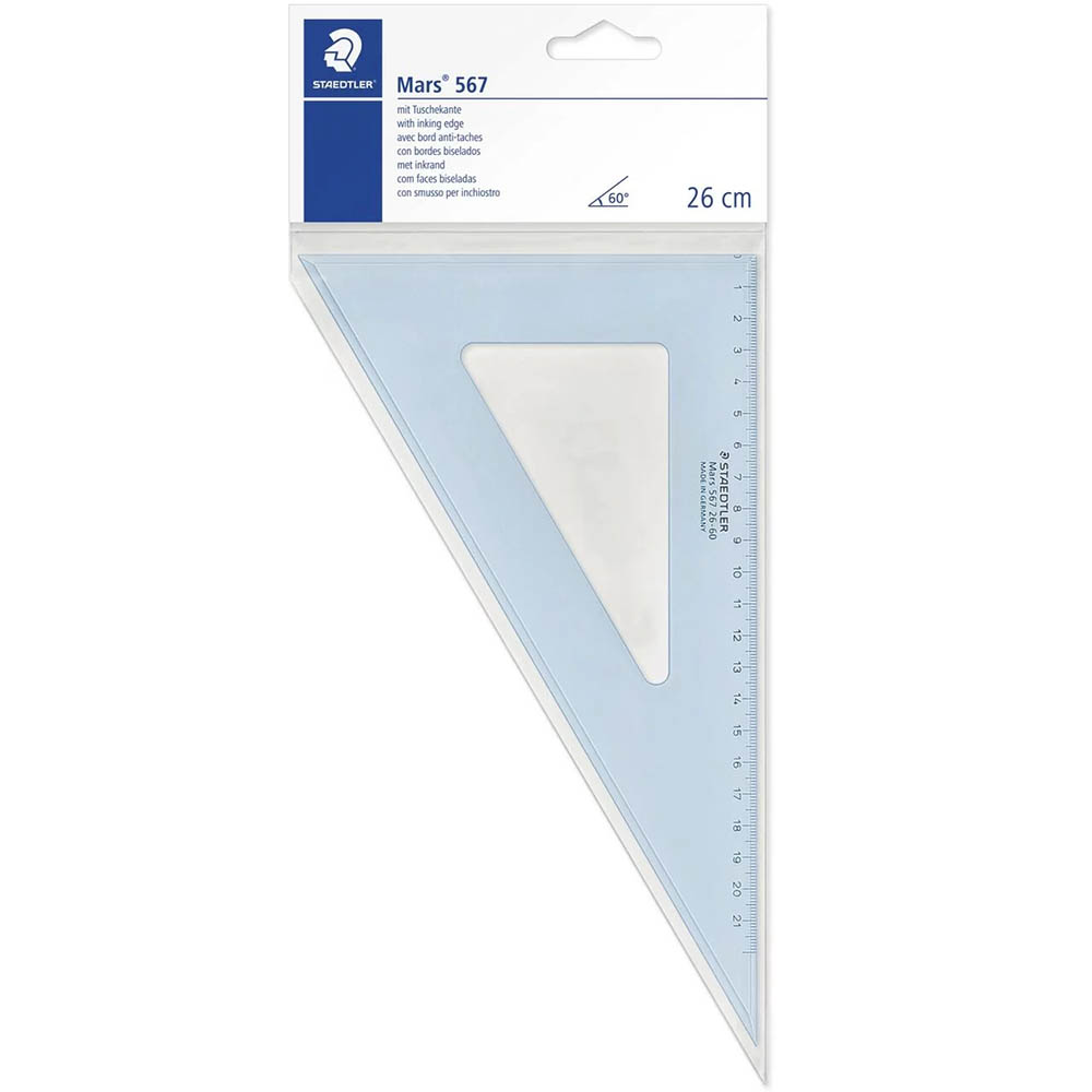 Image for STAEDTLER 567 MARS SET SQUARE 60/30 260MM CLEAR from Prime Office Supplies