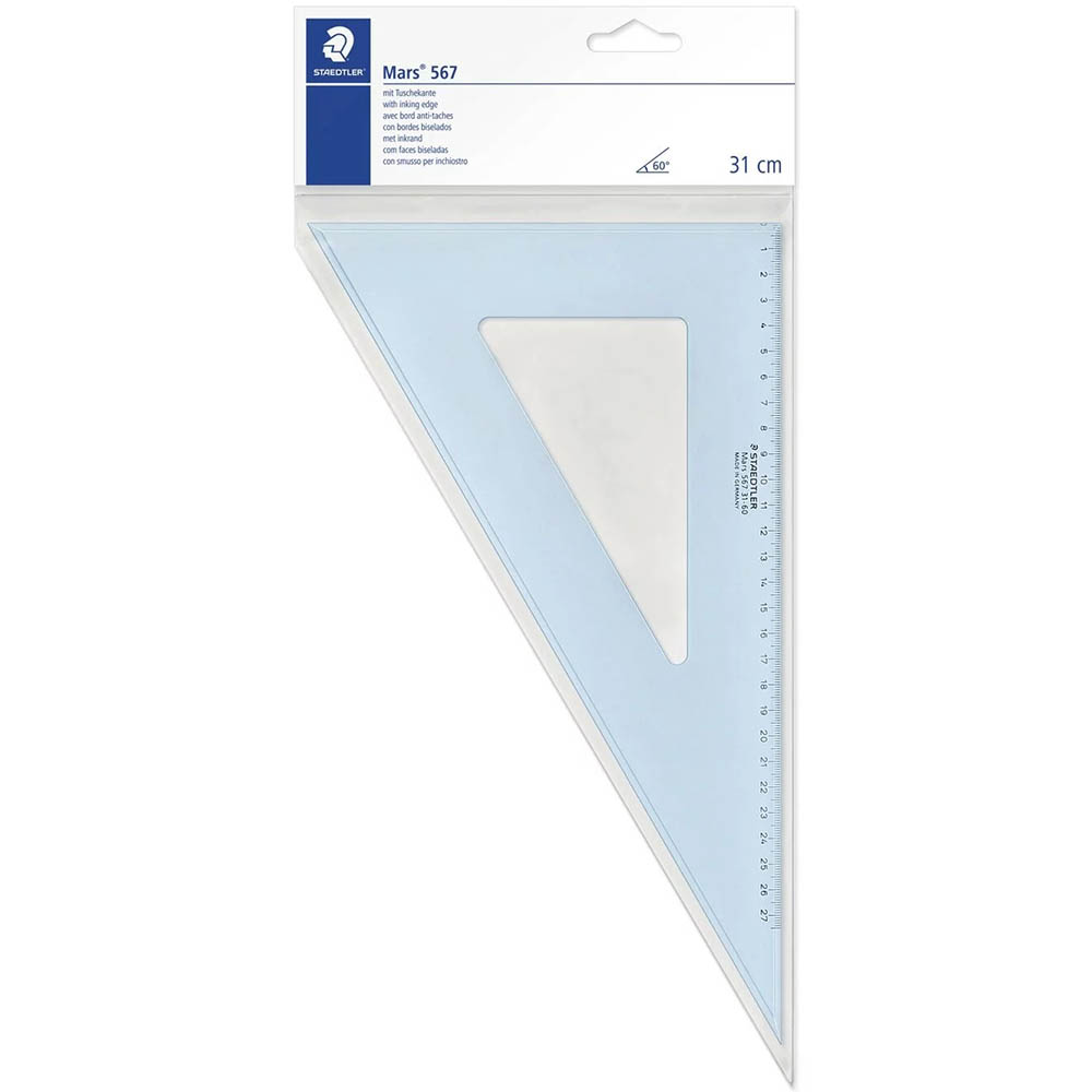 Image for STAEDTLER 567 MARS SET SQUARE 60/30 310MM CLEAR from Mitronics Corporation