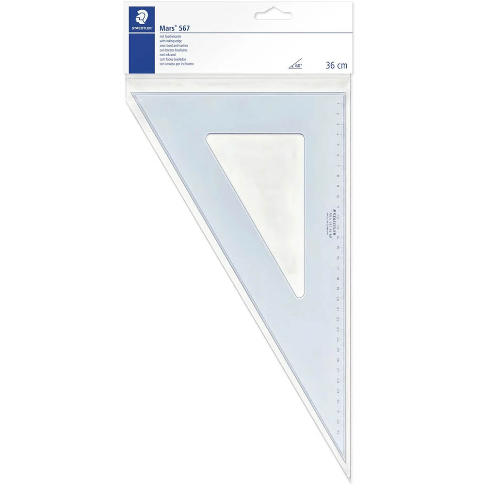 Image for STAEDTLER 567 MARS SET SQUARE 60/30 360MM CLEAR from Clipboard Stationers & Art Supplies