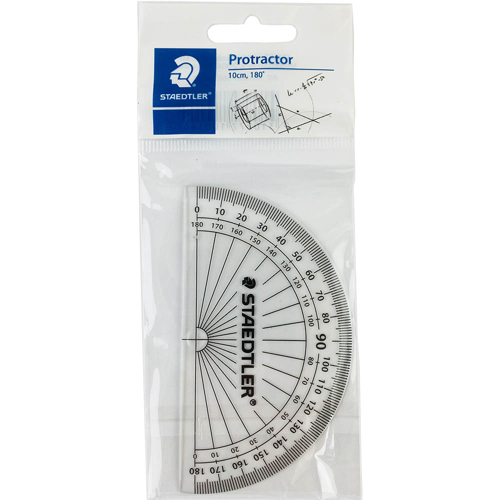 Image for STAEDTLER 568 PROTRACTOR 180 DEGREES 100MM CLEAR from Mitronics Corporation