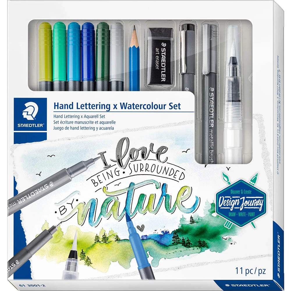 Image for STAEDTLER 61 DESIGN JOURNEY HAND LETTERING AND WATERCOLOUR MIXED SET from Prime Office Supplies