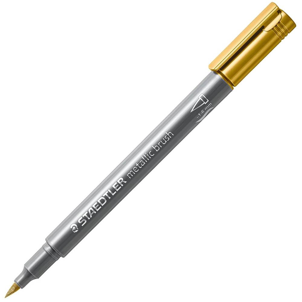 Image for STAEDTLER 8321 METALLIC BRUSH MARKER GOLD from That Office Place PICTON