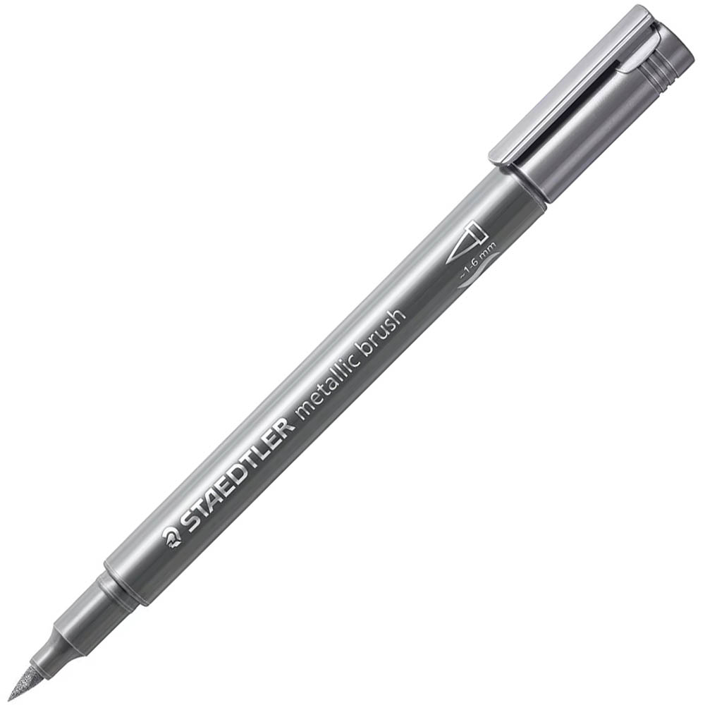 Image for STAEDTLER 8321 METALLIC BRUSH MARKER SILVER from Office Fix - WE WILL BEAT ANY ADVERTISED PRICE BY 10%