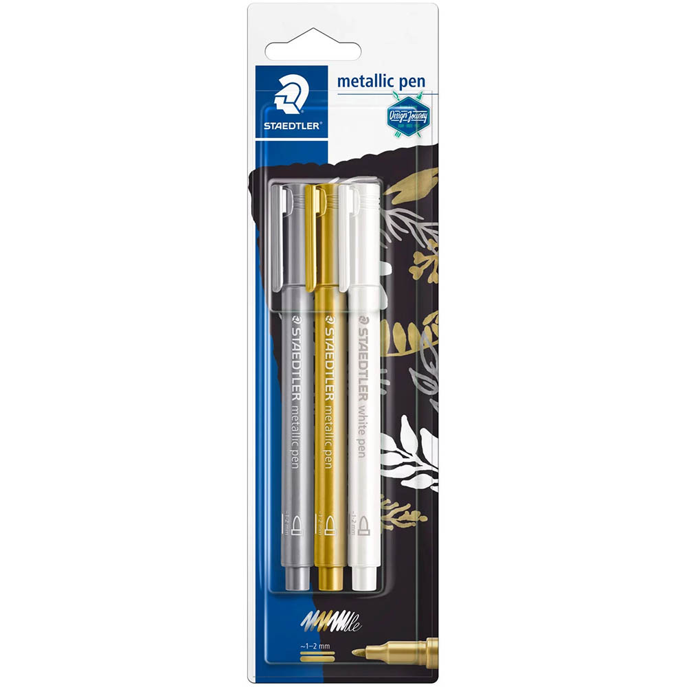 Image for STAEDTLER 8323 METALLIC MARKER ASSORTED PACK 3 from Mitronics Corporation
