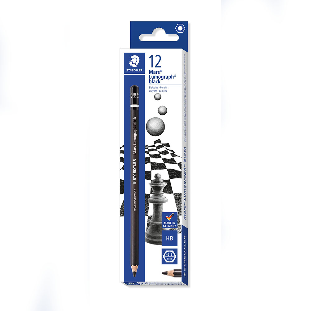 Image for STAEDTLER 100B MARS LUMOGRAPH BLACK PENCIL 2B BOX 12 from Office Heaven