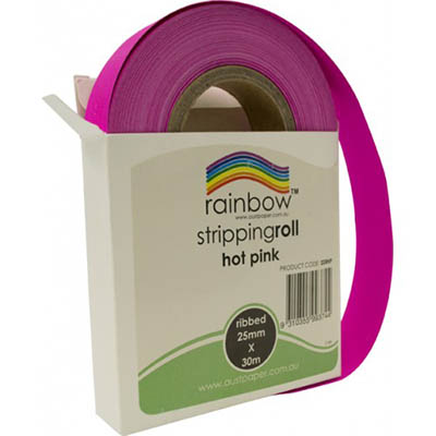 Image for RAINBOW STRIPPING ROLL RIBBED 25MM X 30M HOT PINK from Eastland Office Supplies