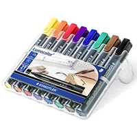 staedtler 350 lumocolor permanent marker chisel 5.0mm assorted wallet 8