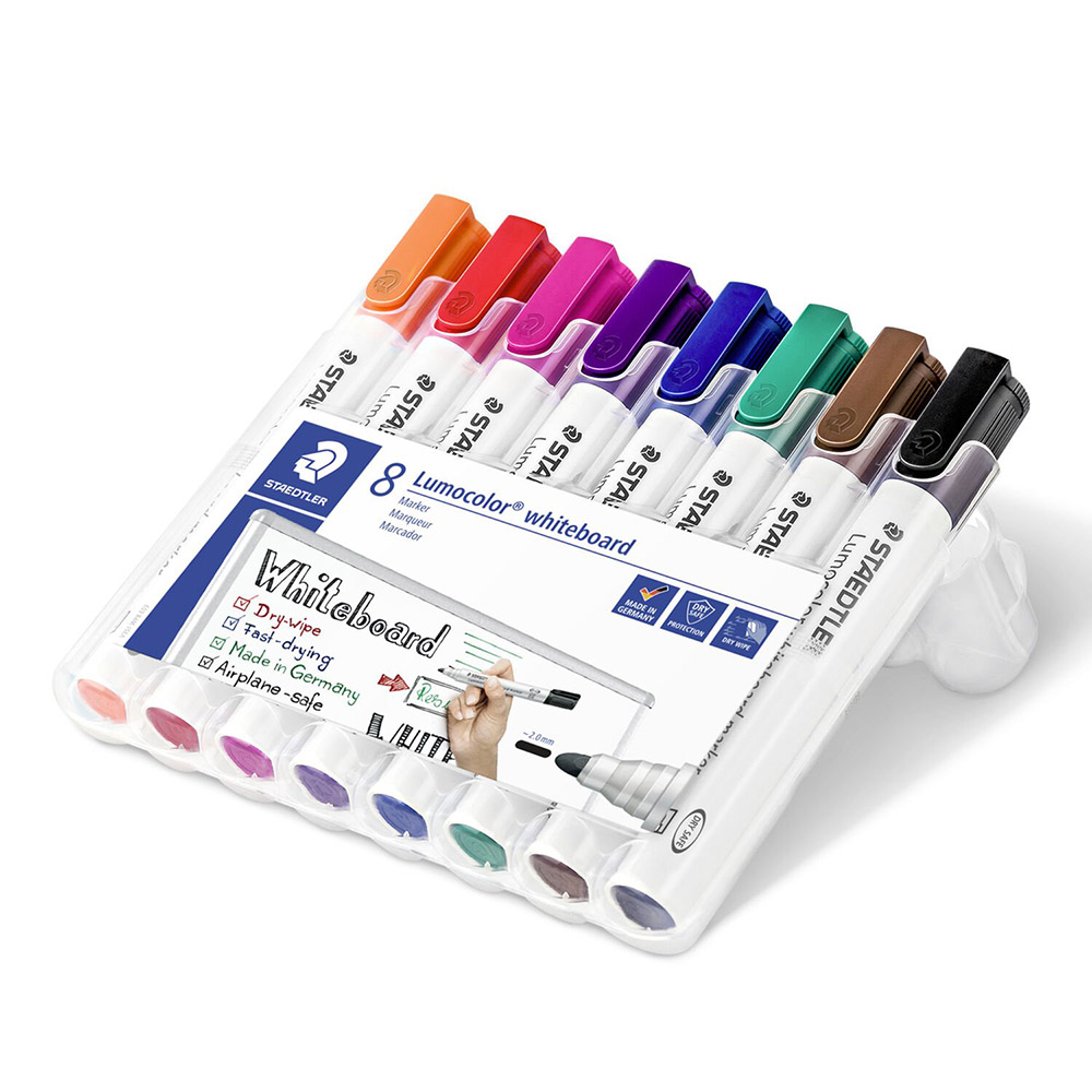 Image for STAEDTLER 351 LUMOCOLOR WHITEBOARD MARKER BULLET ASSORTED WALLET 8 from That Office Place PICTON