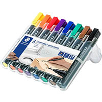 staedtler 352 lumocolor permanent marker bullet 2.0mm assorted wallet 8