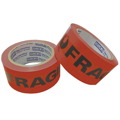 Image for STYLUS 455 PRINTED PACKAGING TAPE FRAGILE 50MM X 66M FLUORO ORANGE from Mitronics Corporation