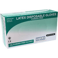 stylus latex powder-free disposable gloves large natural pack 100