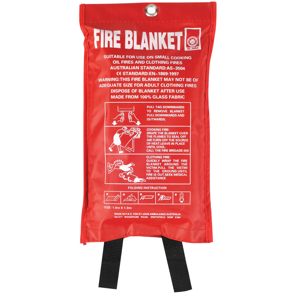 Image for ST JOHN FIRE BLANKET FIBREGLASS 1 X 1M from Office Fix - WE WILL BEAT ANY ADVERTISED PRICE BY 10%