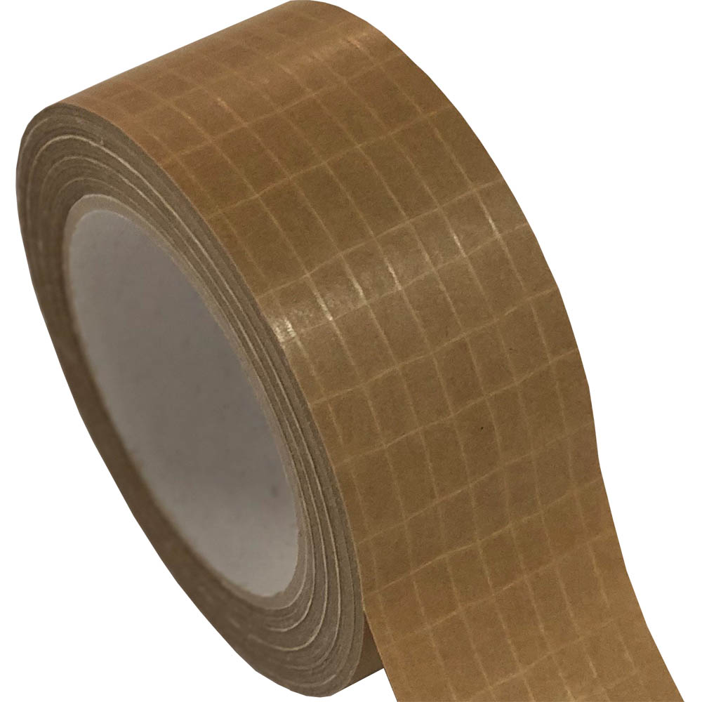 Image for UBIS 4850 REINFORCED PAPER TAPE 48MM X 25M KRAFT BROWN from Prime Office Supplies