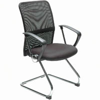 sylex stat visitor chair medium mesh back arms black