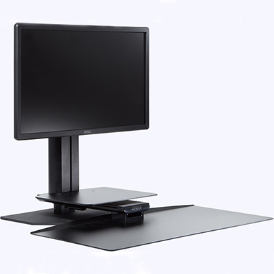 Image for SYLEX UPRITE ERGO SINGLE MONITOR SIT-STAND WORKSTATION BLACK from York Stationers