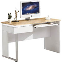 sylex minneapolis computer desk 1300 x 700 x 755mm white/oak