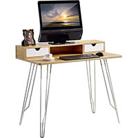 sylex newport computer desk 1000 x 600 x 875mm white/oak
