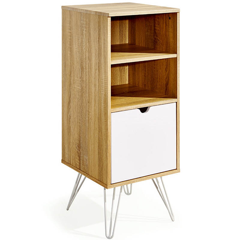 Image for SYLEX SEATTLE CABINET 400 X 445 X 1020MM WHITE/OAK from That Office Place PICTON