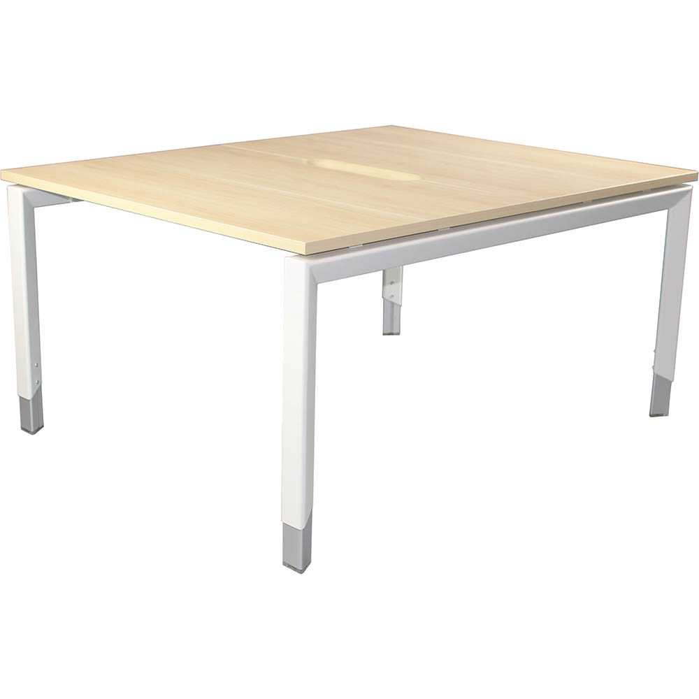 Image for OBLIQUE HEIGHT ADJUSTABLE 2 PERSON BACK TO BACK DESK 1500 X 1500 X 720MM SNOW MAPLE from BusinessWorld Computer & Stationery Warehouse