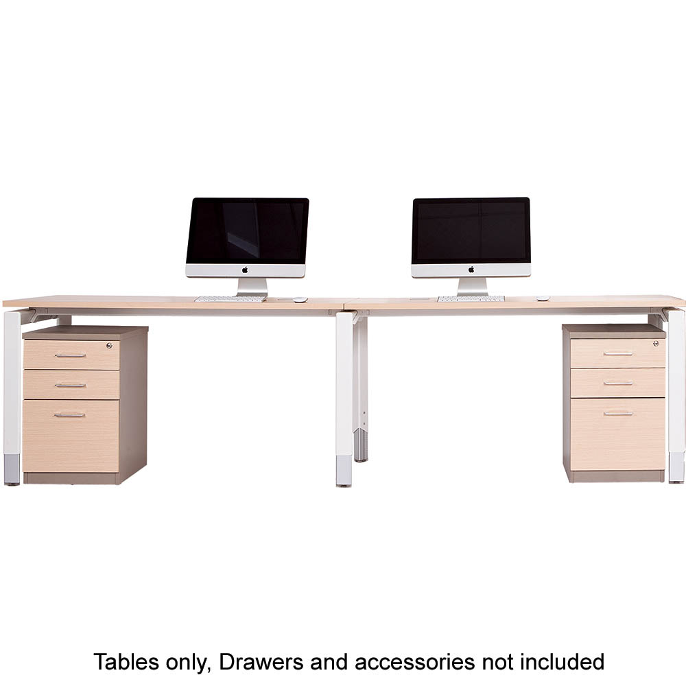 Image for OBLIQUE HEIGHT ADJUSTABLE 2 PERSON STRAIGHT DESK 2400 X 750 X 720MM SNOW MAPLE from Office Express