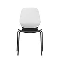 sylex kaleido chair 4 leg no arms white steel frame black seat