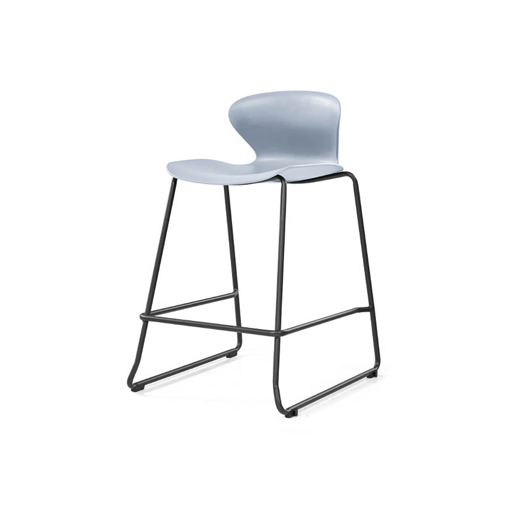 Image for SYLEX KALEIDO 650H STOOL WITH BLACK SLED FRAME GREY SEAT from Mercury Business Supplies