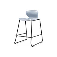 sylex kaleido 650h stool with black sled frame grey seat