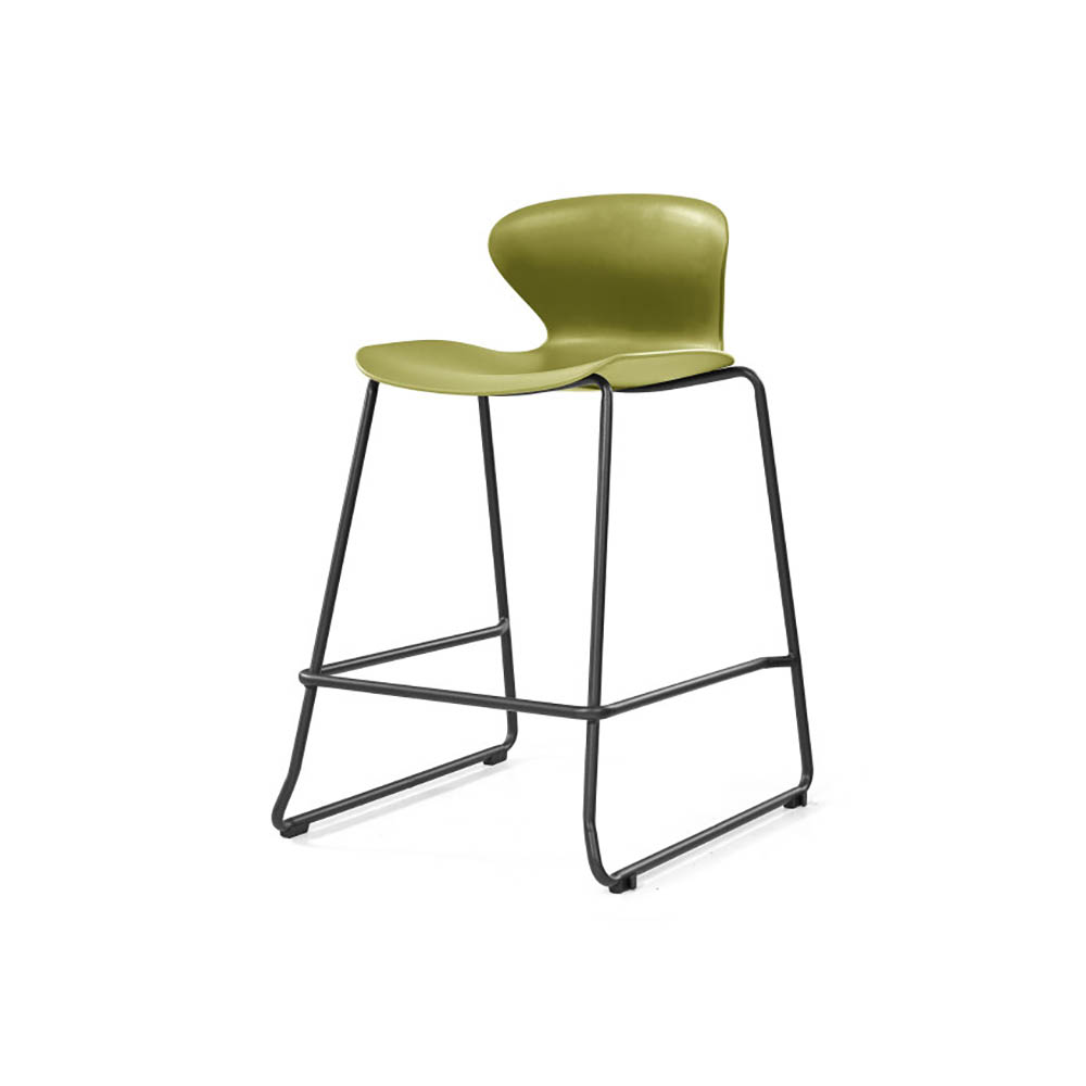 Image for SYLEX KALEIDO 650H STOOL WITH BLACK SLED FRAME OLIVE SEAT from Mercury Business Supplies