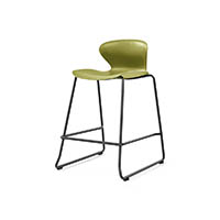 sylex kaleido 650h stool with black sled frame olive seat