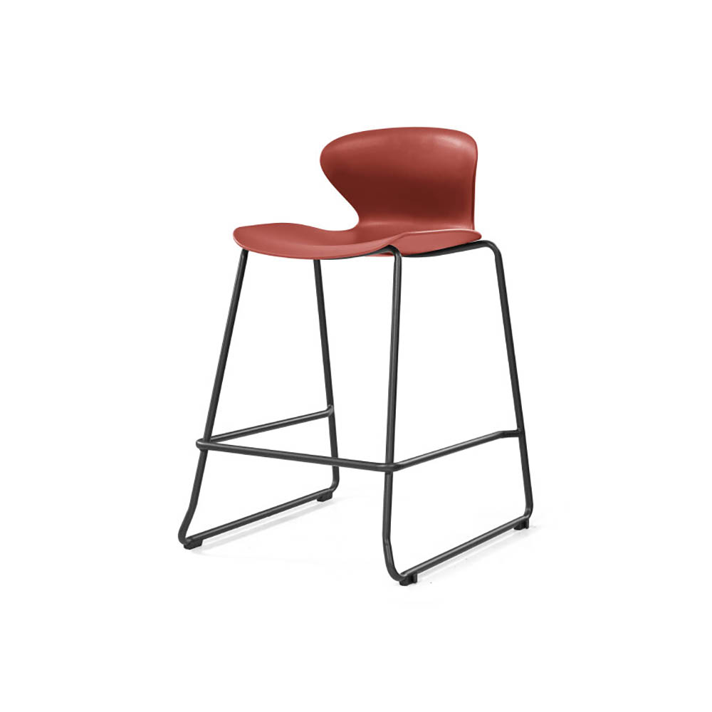 Image for SYLEX KALEIDO 650H STOOL WITH BLACK SLED FRAME RED SEAT from Positive Stationery